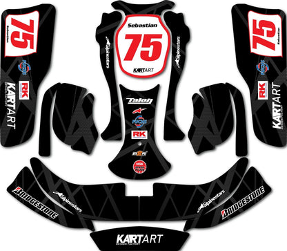 Custom KART ART Sticker Kit - Carbon Style Decals for CRG 06