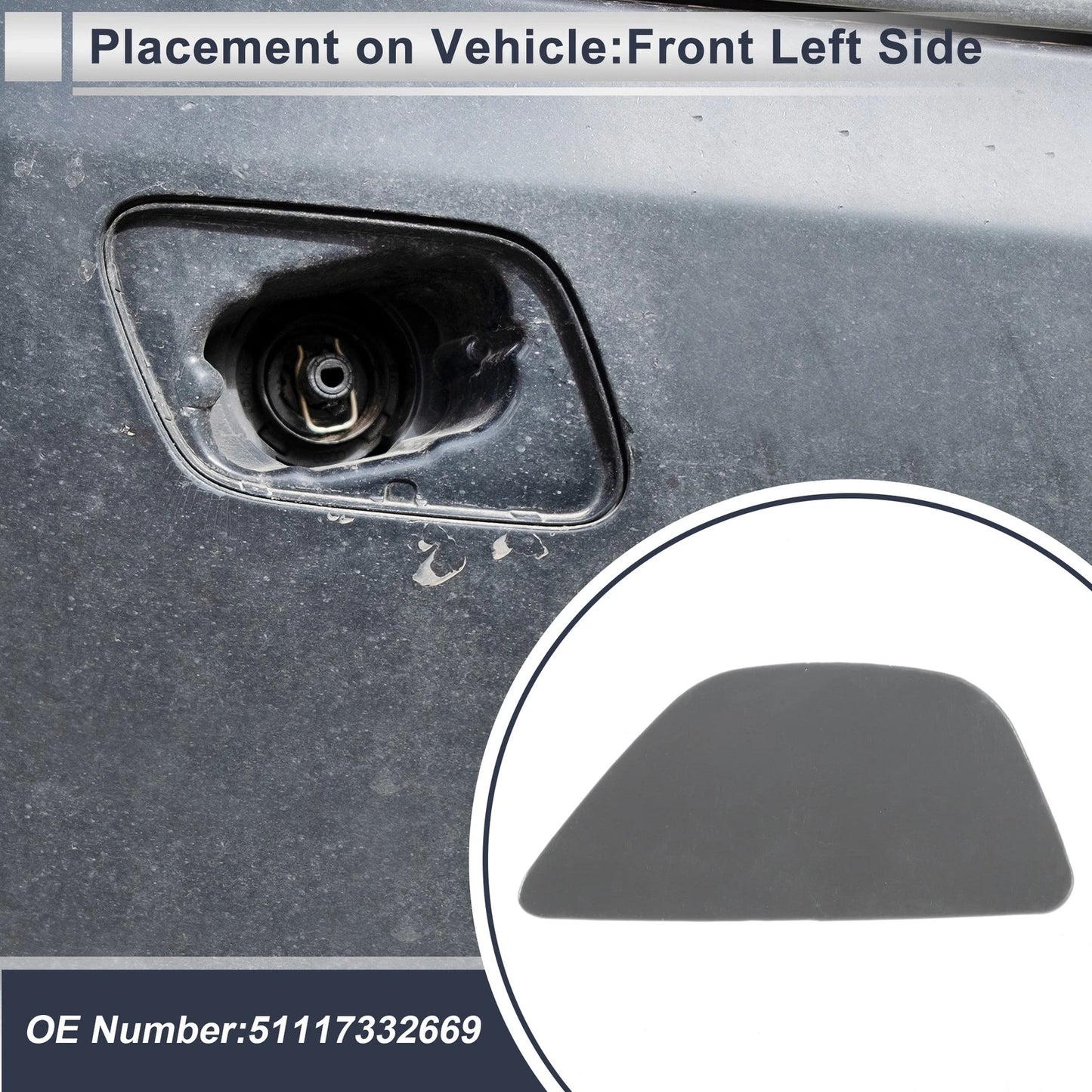Bumper Headlight Washer Nozzle Cover for BMW 535i (2008-2010)