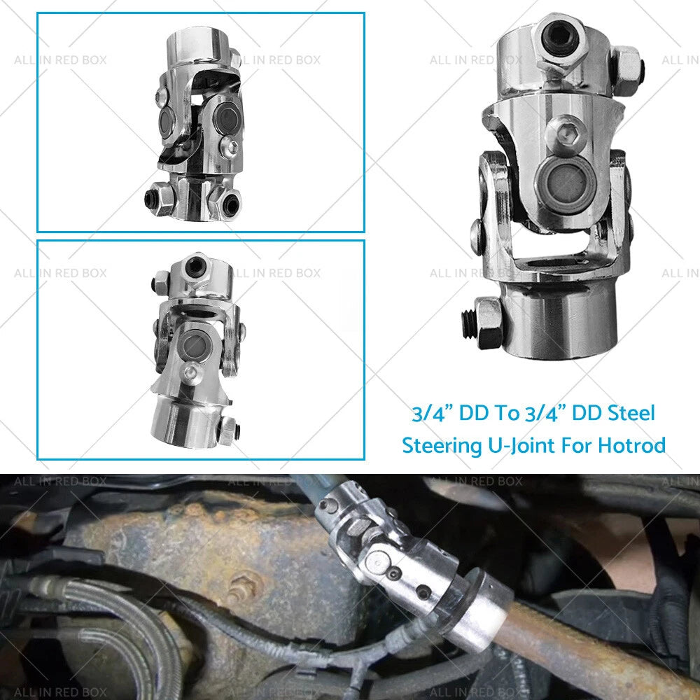 Universal Steering U-Joint 3/4" DD to 3/4" DD Steel for Hotrod