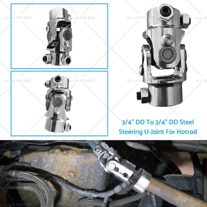 Universal Steering U-Joint 3/4" DD to 3/4" DD Steel for Hotrod