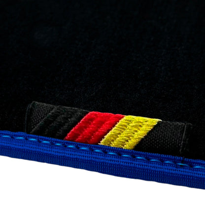 AutoWin Black Floor Mats for BMW Z4 E85 Convertible (2003-2008) Blue Trim