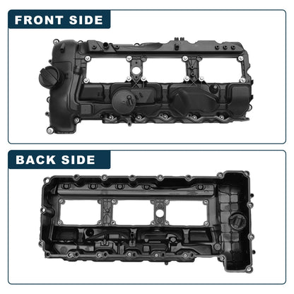 Front Engine Valve Cover with Gasket for BMW 135is (2013) Black