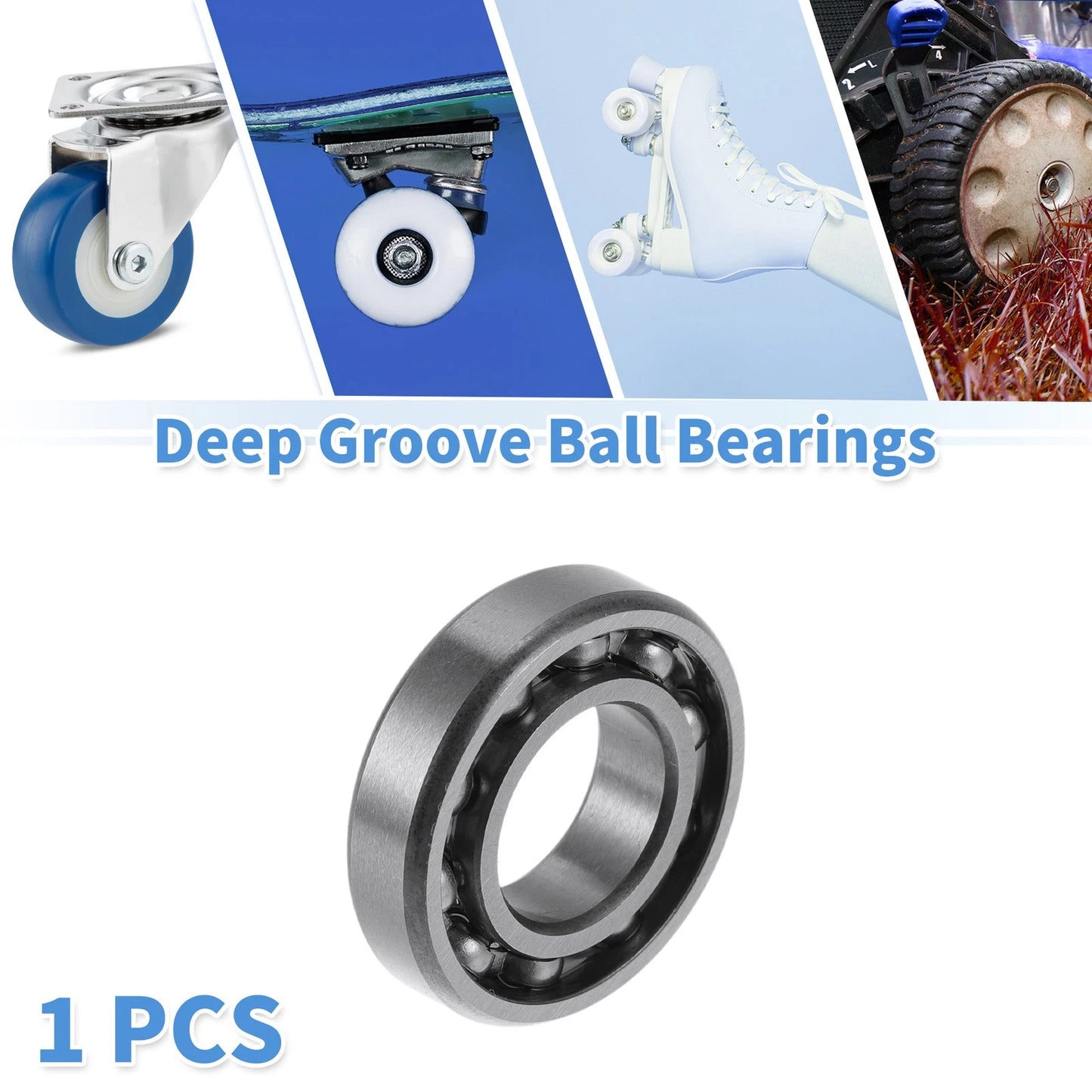 Deep Groove Ball Bearing 12x24x6mm 1 Pc for Scooter Skateboard Wheel