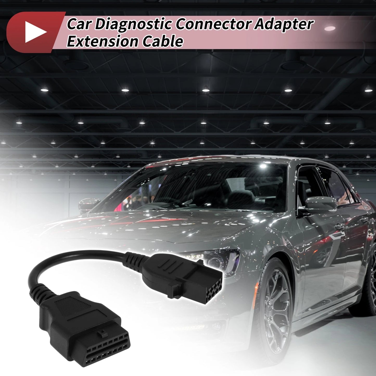 8 Pin to 16 Pin OBD2 Car Diagnostic Connector Adapter Extension Cable 30cm