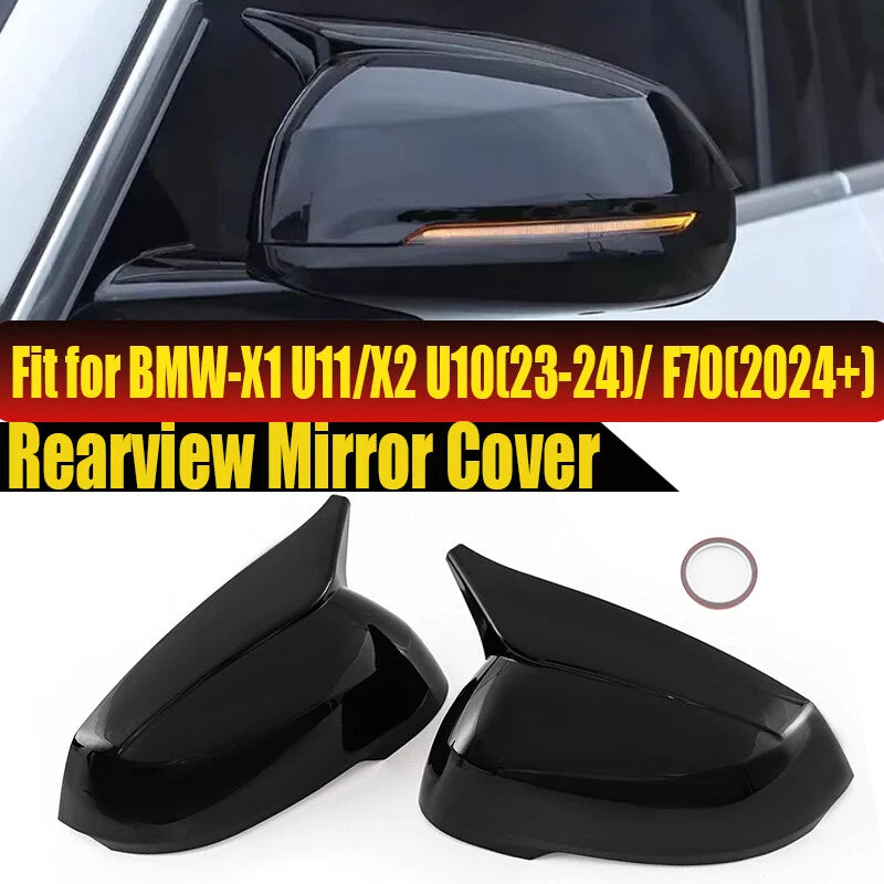 Glossy Black Rear View Wing Mirror Cover Cap for BMW X1 U11 (2023-2025)