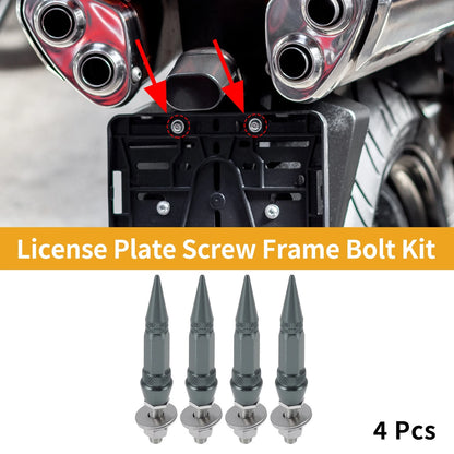 M6 License Plate Screws Cover 82mm Aluminum 4 Pcs for Universal Motorcycle
