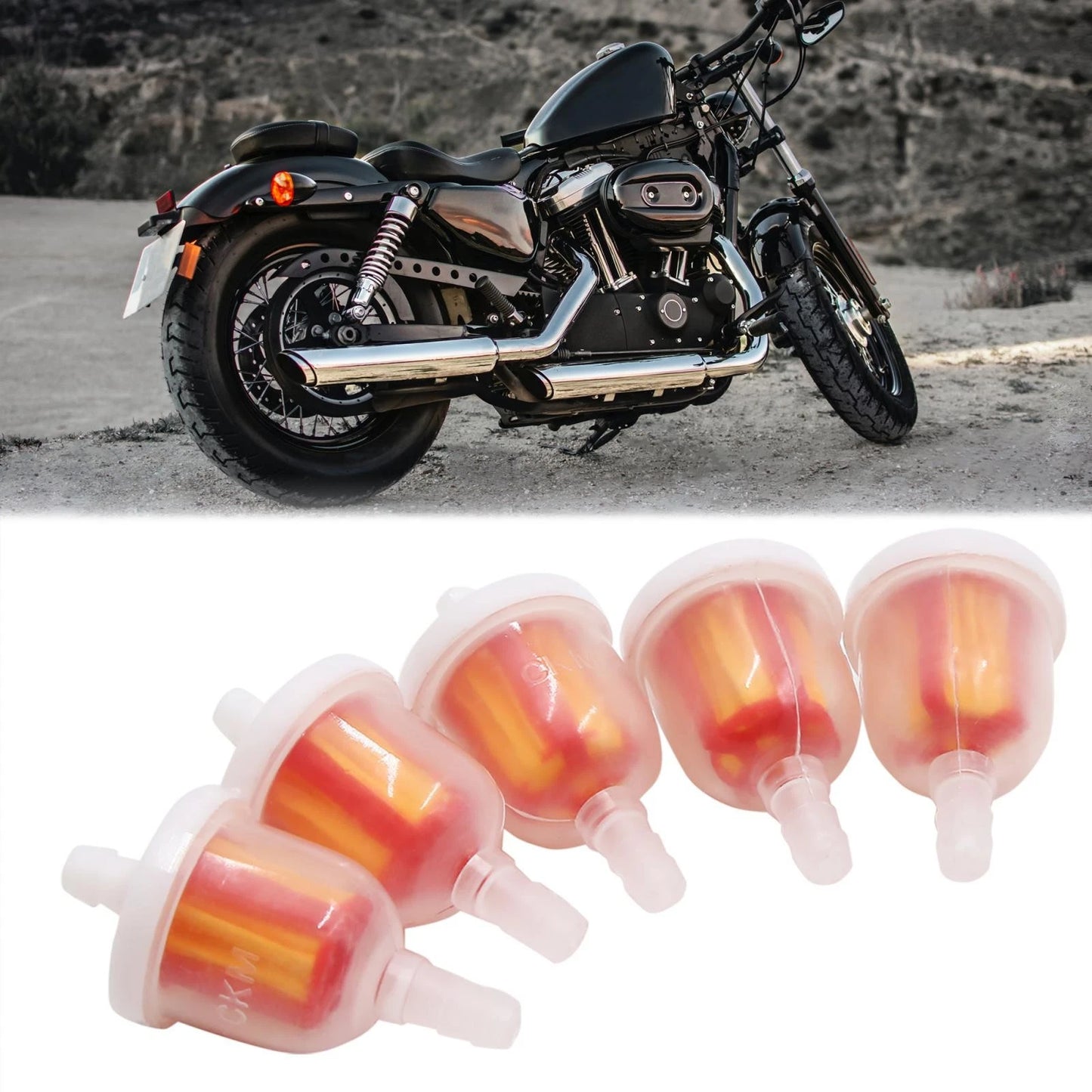 5pcs / 51x26mm / Gasoline Clear Inline Carb Fuel Filter for Motorcycle
