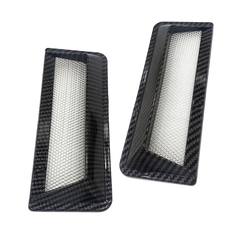 Carbon Fiber Style Hood Vent Louvers for Universal Car Decor