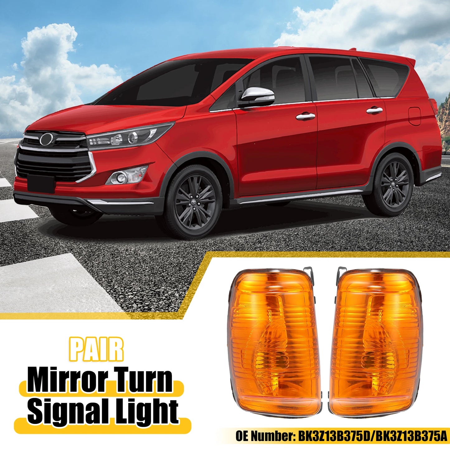Front Side Mirror LED Turn Signal Light for Ford Transit (2015-2023)