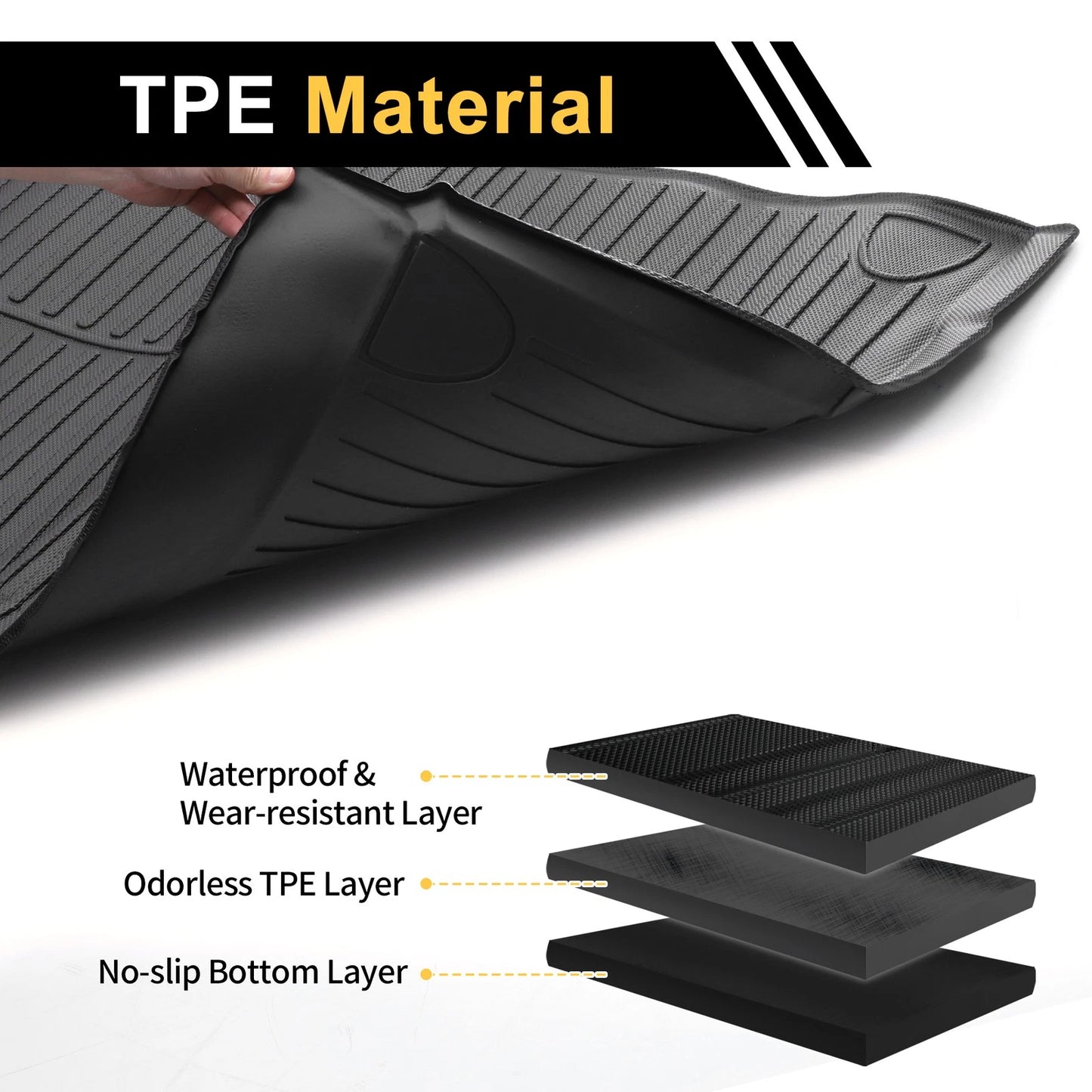 Cargo Liner Rear Trunk Mat for Ford Expedition (2018-2024) Stripe Pattern