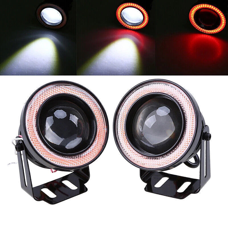 2 x 3.5" Round Projector LED DRL Halo Angel Eyes Fog Lights for Universal