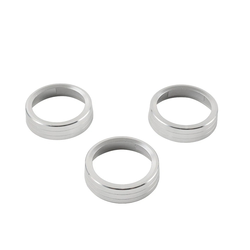 3 x Silver Center AC Switch Control Knob Rings for Kia Cerato K3 Forte (2017-2018)