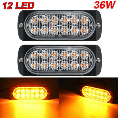 2 x Amber 12-LED 36W Light Bar for Car/Truck Signal Lamps