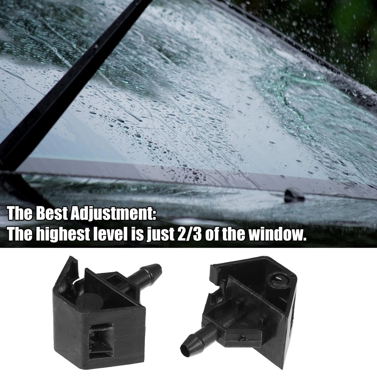 3 Pcs Front Windshield Washer Nozzles for Nissan Qashqai J10 (2007-2013)