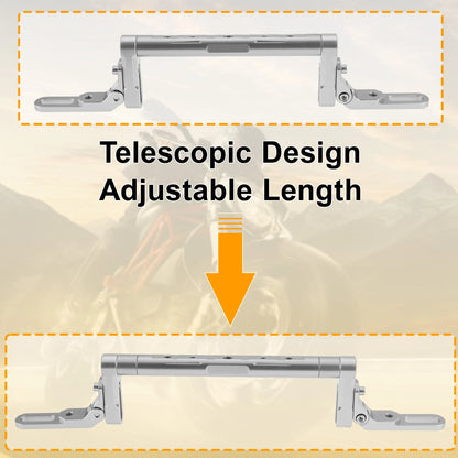 1 x Balance Handle Bar Extender Bracket Center Hole Silver Tone for Motorcycle