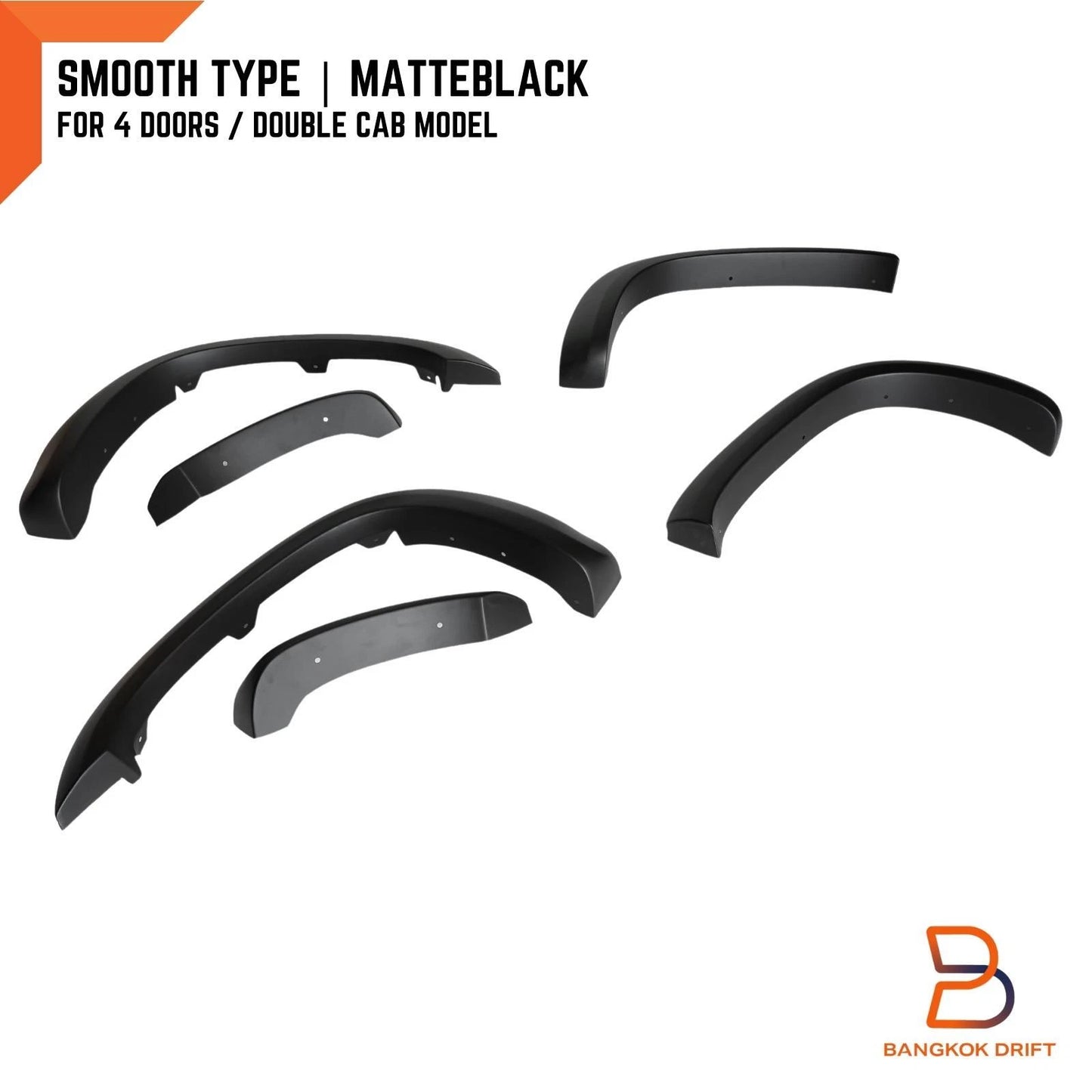 3" Matte Black Fender Flares for Toyota Hilux MK4 MK5 (1997-2004)
