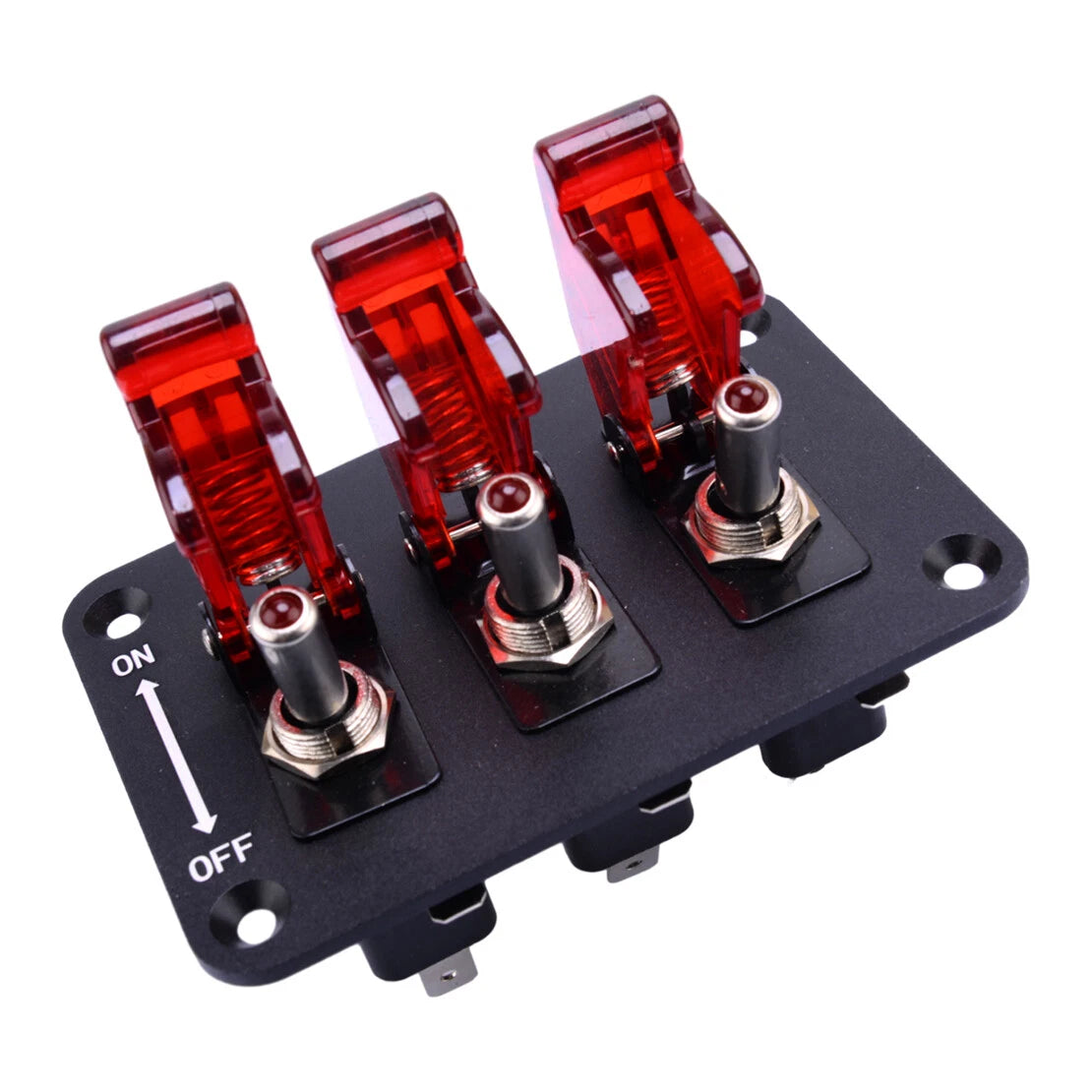 3 Gang LED Toggle Rocker Switch Panel for Car Truck Boat Circuit Breaker