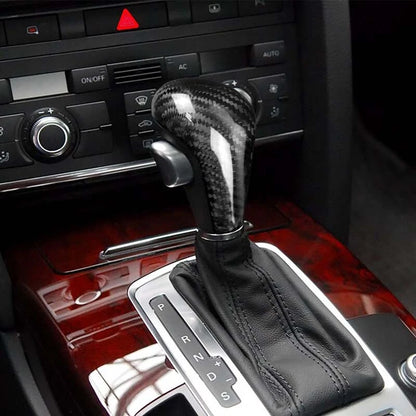 Real Carbon Fiber Gear Shift Knob Head Caps Cover Trim For Audi A4 2009-2012