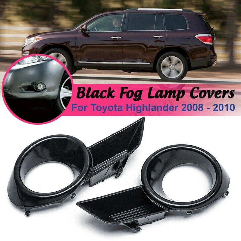 2 x Front Bumper Fog Light Lamps Covers for Toyota Highlander (2008-2010)