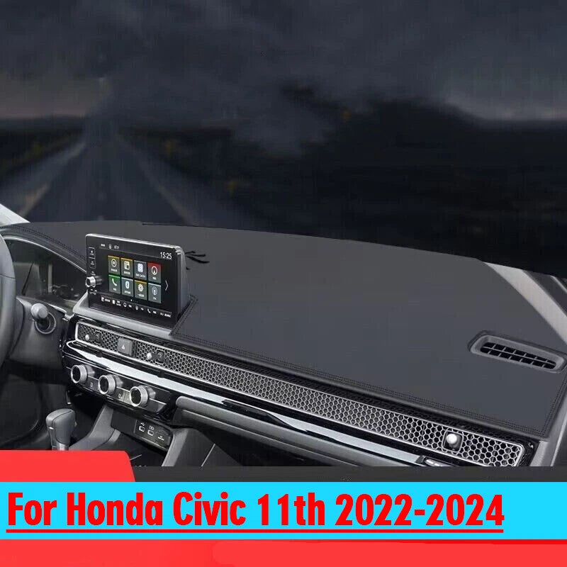 Leather Dashboard Dash Cover Protector Mat for Honda Civic 11th (2022–2024)