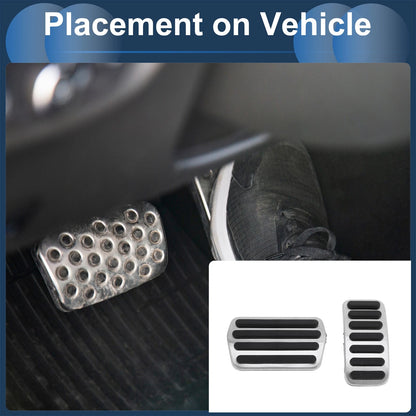 Automatic Footrest Pedals Cover Set for Volvo V40 (2013-2019) Silver Tone