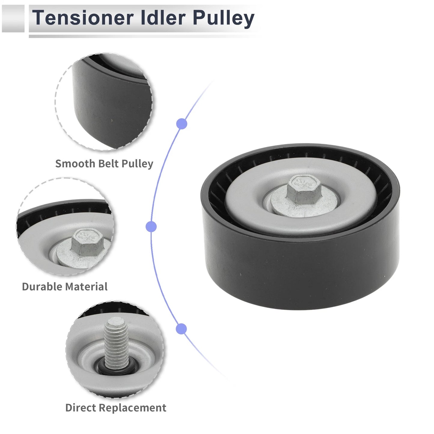 Drive Belt Idler Pulley for Ford Mondeo (2010-2020) Black 1 x Piece