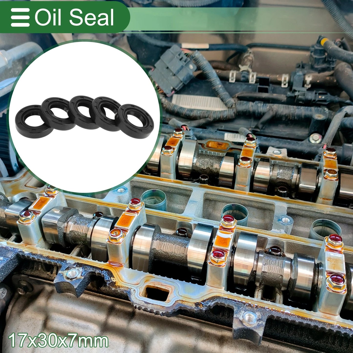 Oil Seal / 5 Pcs / Seal Ring NBR Rubber 17x30x7mm for Car