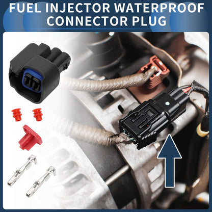 2 Pin Fuel Injector Waterproof Connector Plug for Chevrolet Black