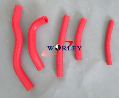 Aluminum Radiator + Red Silicone Hose for Suzuki RM125 (1996-1997)