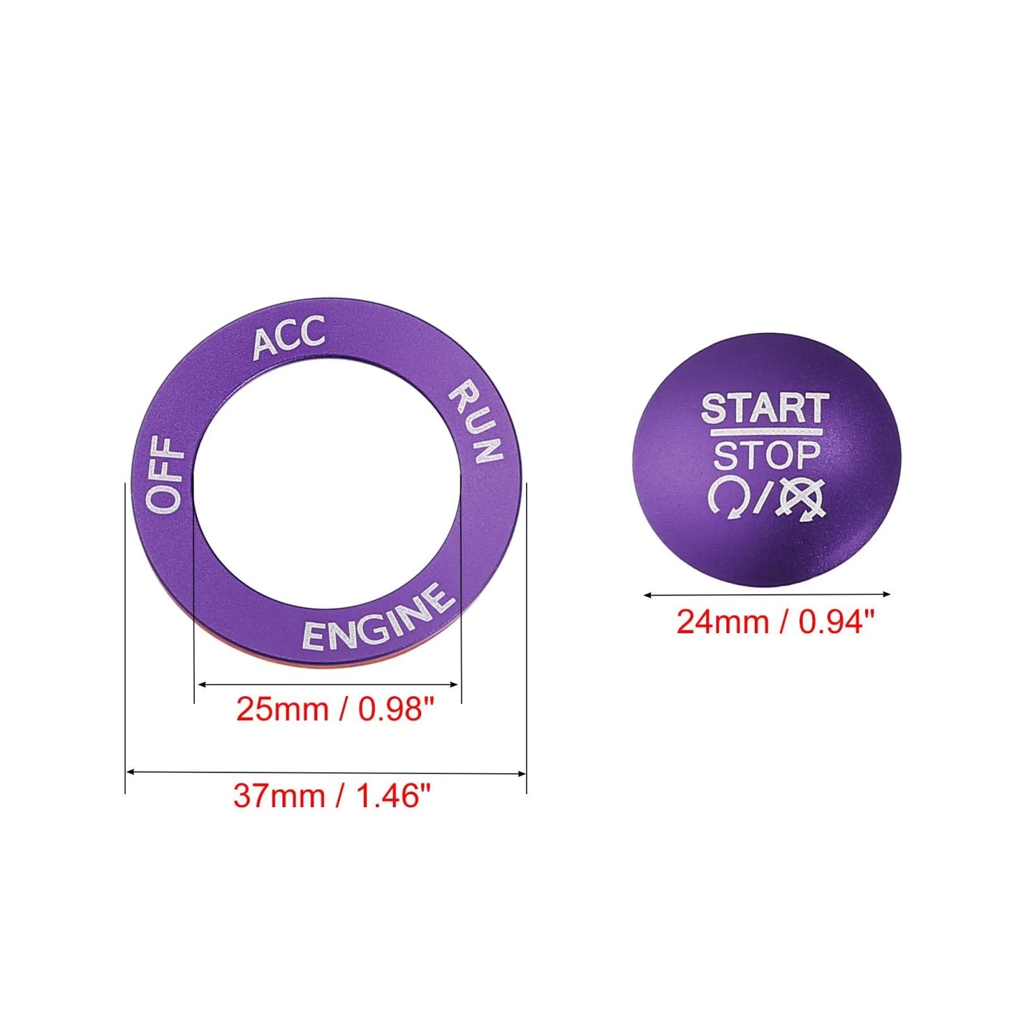 Engine Push Start Stop Button Cover Kit for Dodge Charger Challenger (2015-2023)