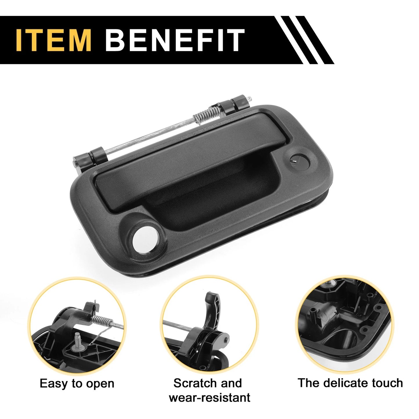 Liftgate Latch Tailgate Handle for Ford F-250 Super Duty (2008-2016) Black