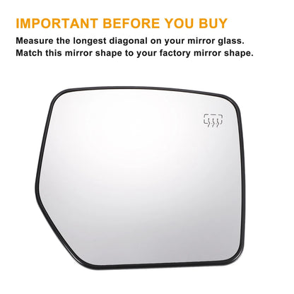 Car Left Right White Mirror Glass w/ Back Heated for Jeep Compass Patriot (2007-2017)