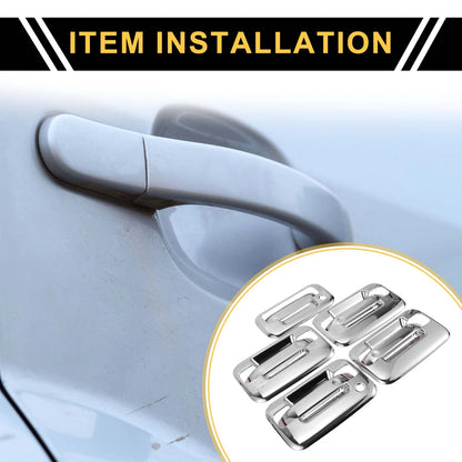 Exterior Door Handle Covers for Ford F-150 2004-2014 - Silver Tone 2 x