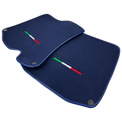 AutoWin Dark Blue Floor Mats for Ferrari Roma (2021-2024) Italian Edition