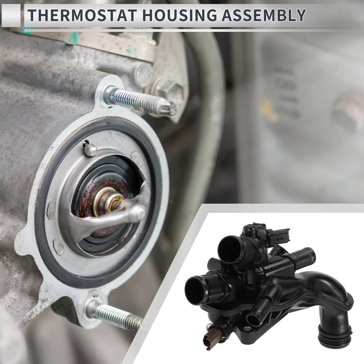 Engine Coolant Thermostat Housing for Peugeot 207 208 308 508 (2006-2019)