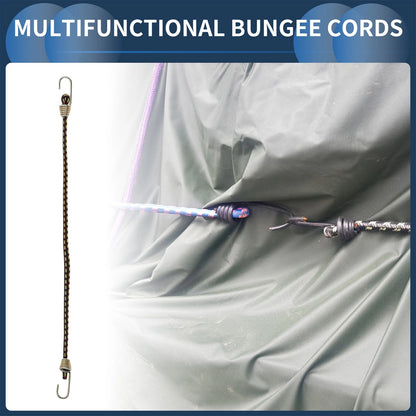 10 x Black Adjustable Mini Rope Luggage Bungee Cords 25cm for Travel