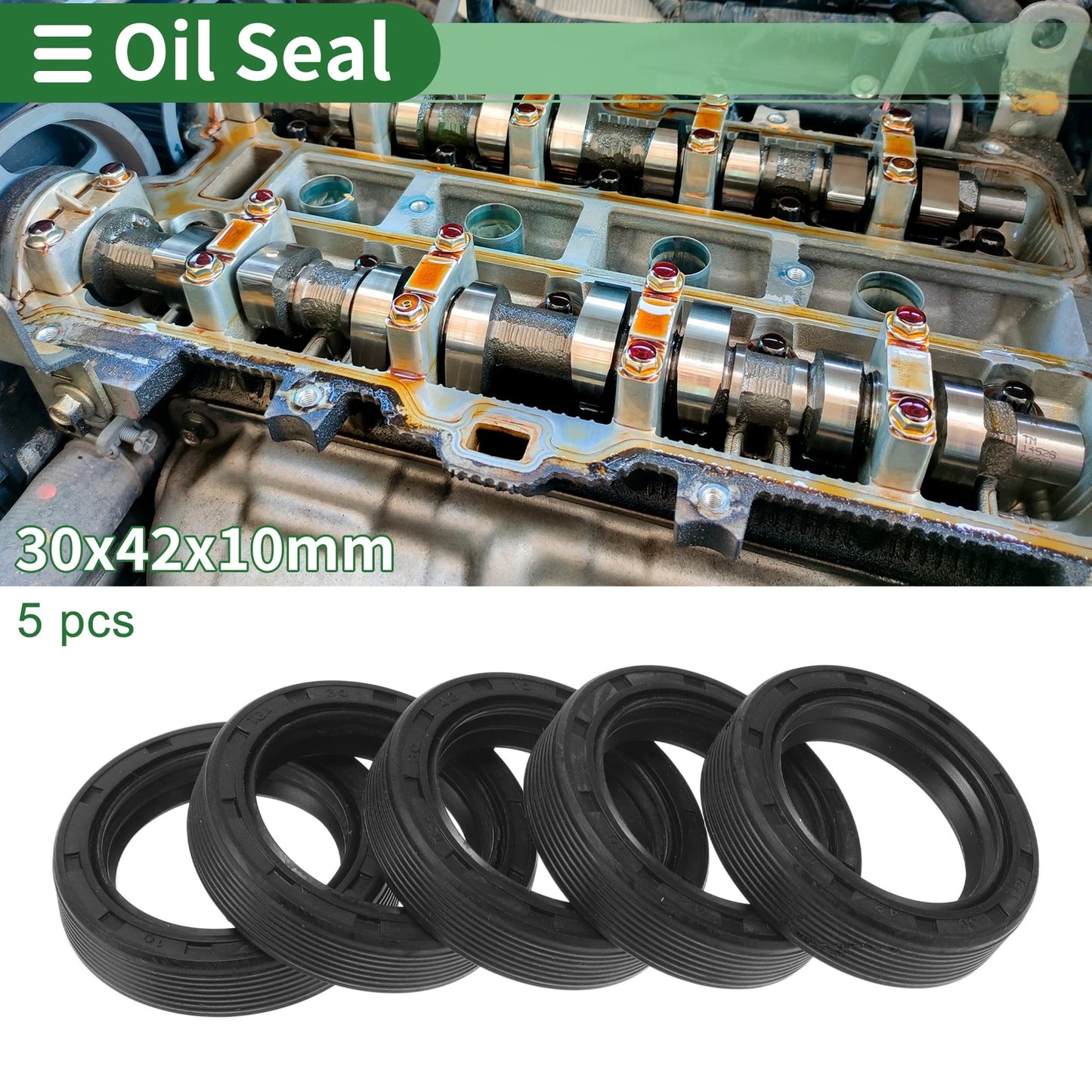 Oil Seal / 30x42x10mm Black 5 Pcs / TG4 Lip Seal for Make Model