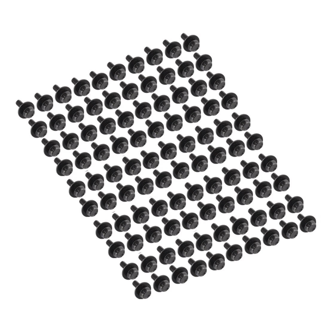 100 pc M6 Car Body Bolts Fasteners for Hood Fender Bumper Rivet Retainers