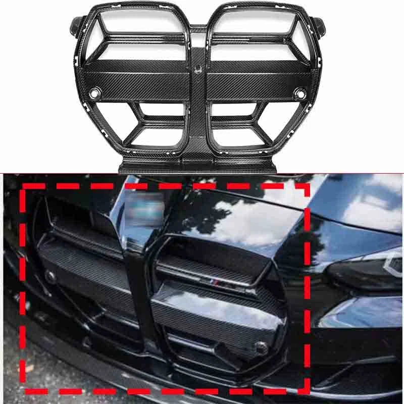 Real Carbon Fiber Front Bumper Grill Mask Air Vent fit For BMW G80 G82 M3 M4