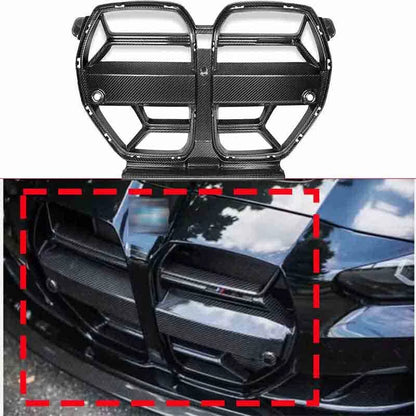 Real Carbon Fiber Front Bumper Grill Mask Air Vent fit For BMW G80 G82 M3 M4