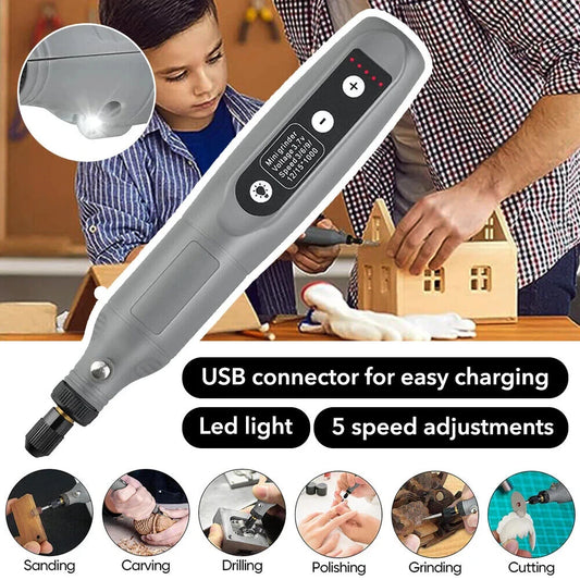 173Pcs Cordless Rotary Tool Kit Adjustable Speed for DIY Drilling Engraving