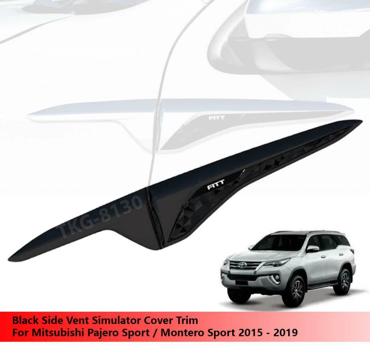 Black Side Vent Cover for Mitsubishi Pajero Sport / Montero Sport (2015-2019)