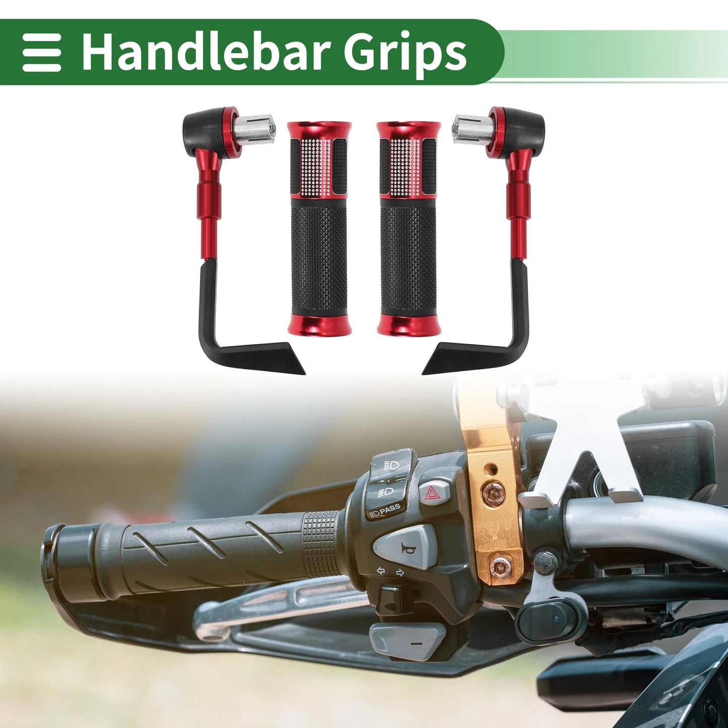 Hand Grips Cover Kit for Motorcycle Handlebar Red