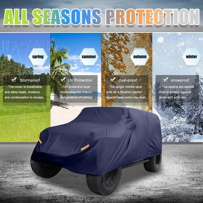 Waterproof Navy Blue SUV Car Cover for Jeep Wrangler JK JL 2 Door (07-21)