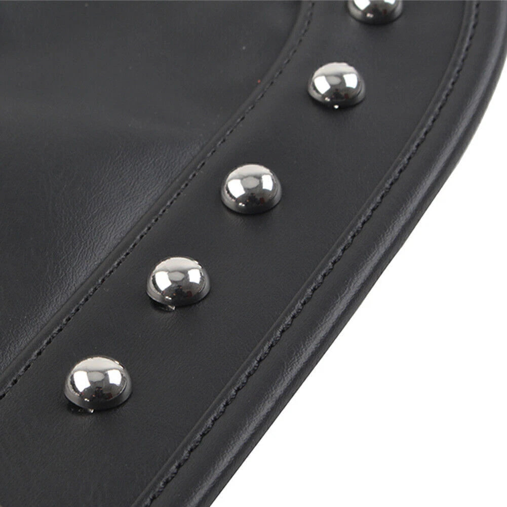 Black PU Leather Rear Fender Bib Solo Seat for Harley Heritage Softail (06-17)