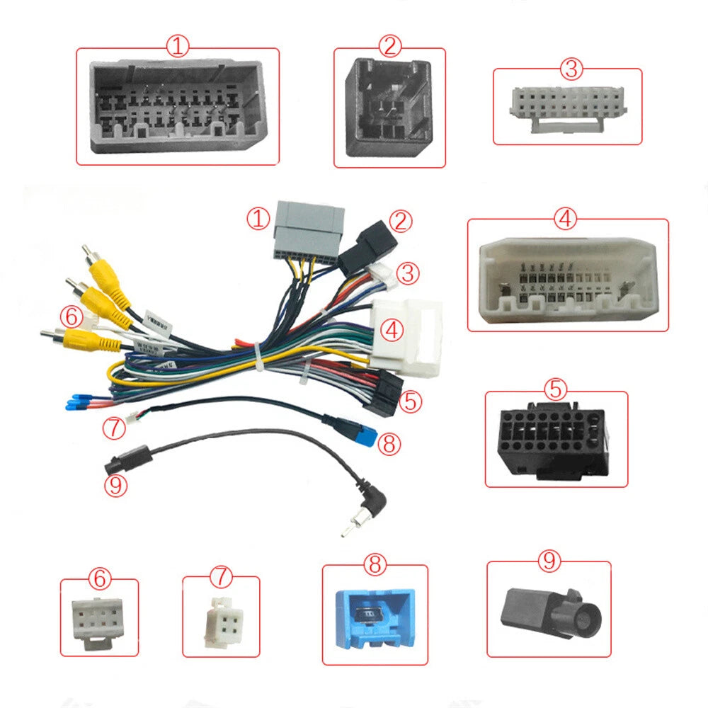 16Pin Stereo Wire Harness Adapter for Dodge Journey, Fiat Freemont, Chrysler 300C (2008-2019)