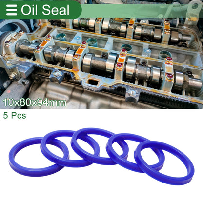 Oil Seal 80x94x10mm Rotary Shaft Seal TPU Blue 5 Pcs for Car Make Model