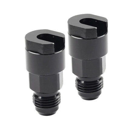 Black 6AN Male to 3/8" Quick Disconnect EFI Fuel Rail Adapter for Car