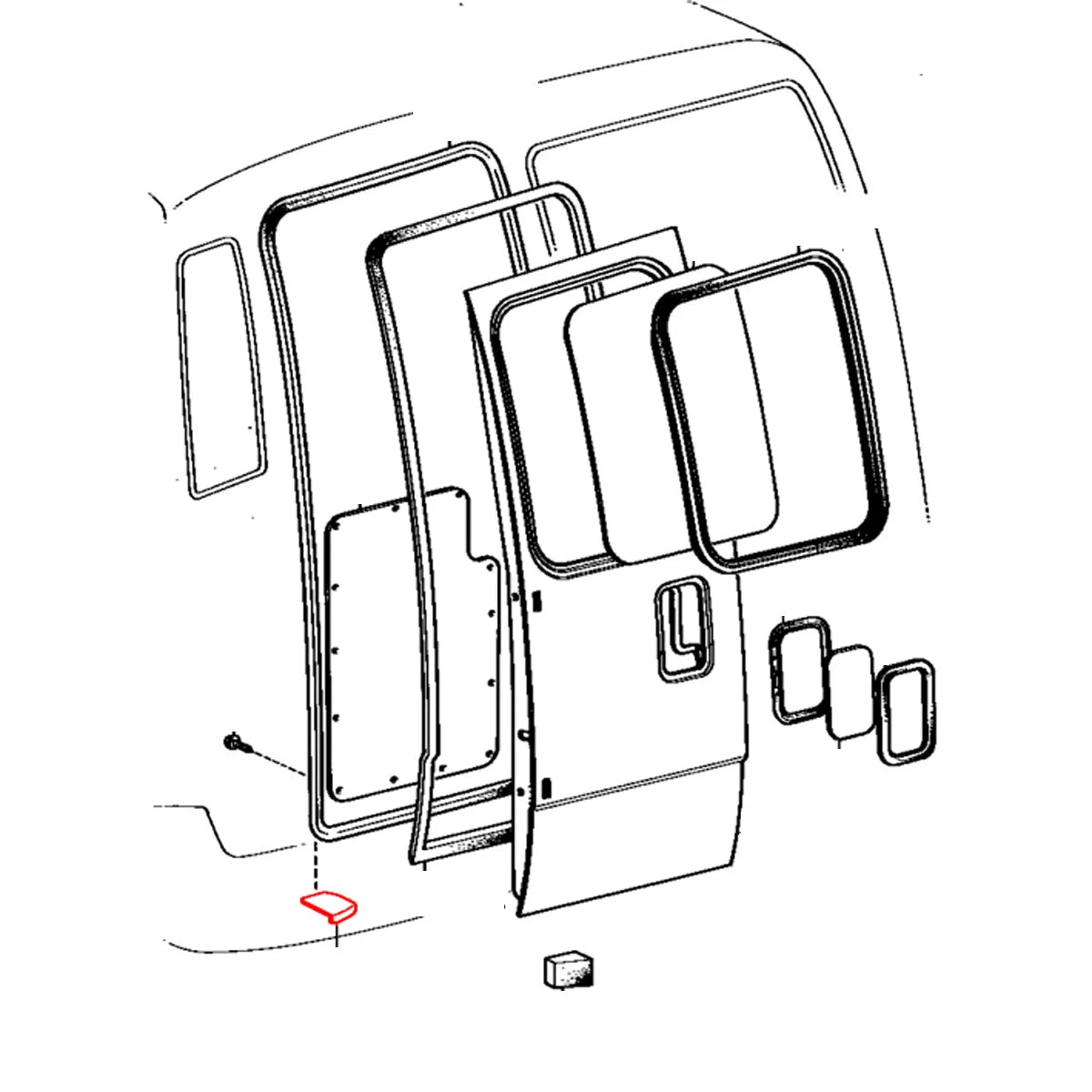 Spacer Back Door Weatherstrip for Toyota Coaster Minibus BB11 RB13 1979-1982