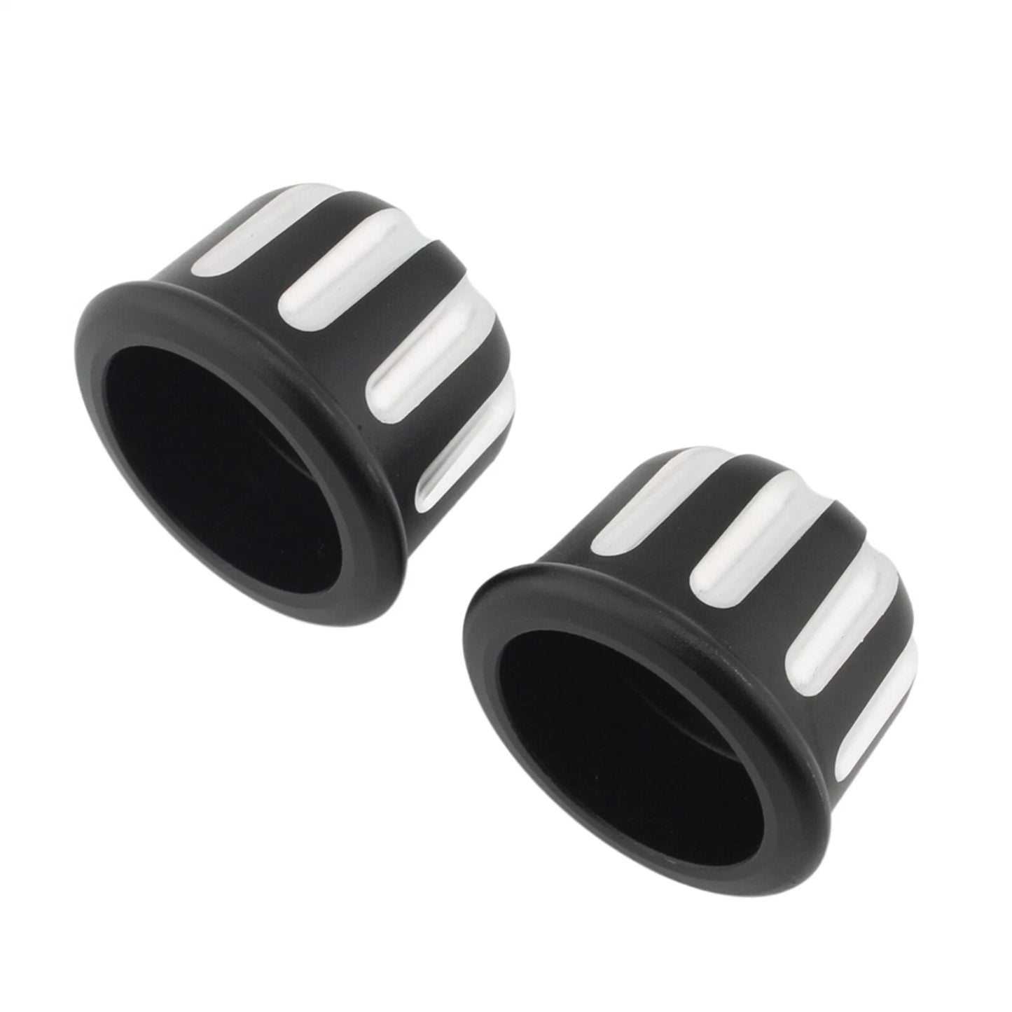 2 x Handlebar End Plug Caps for Triumph Speed Twin (2016-2022) Black/White